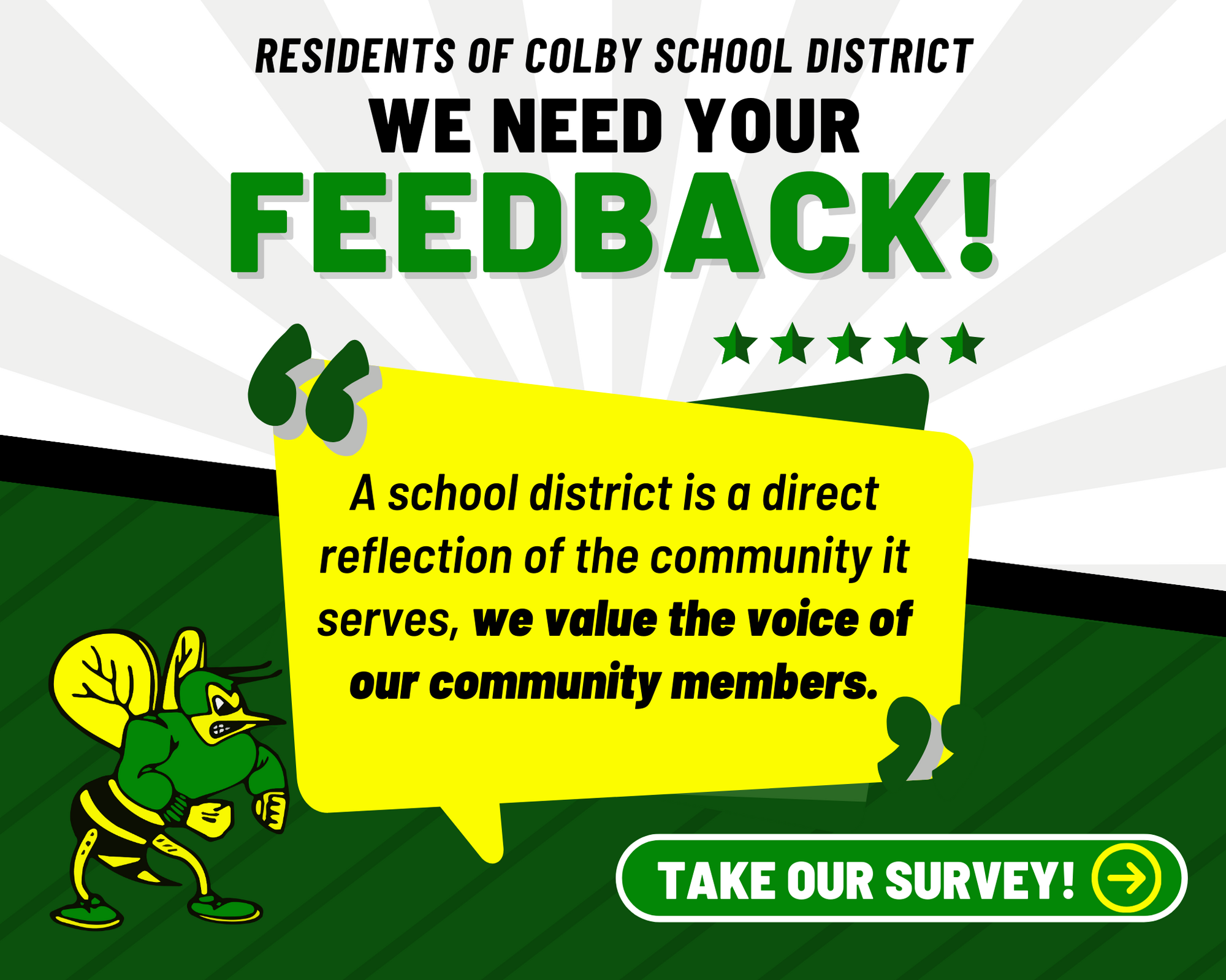 WE NEED YOUR INPUT! 